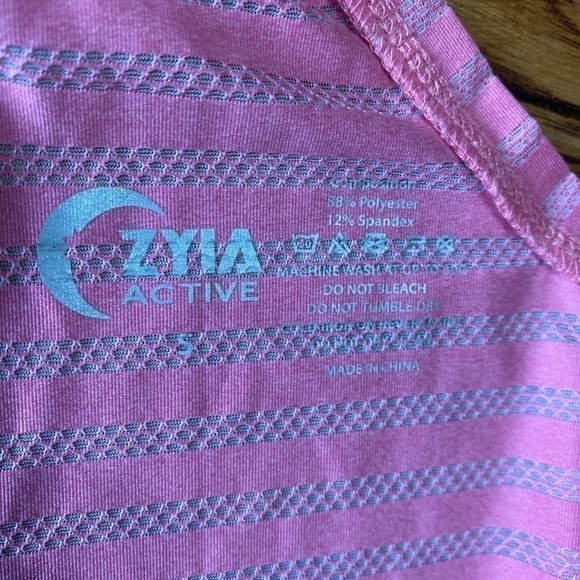 Zyia Active Sz S Pink Open Split Back Cross Tank - Picture 7 of 8